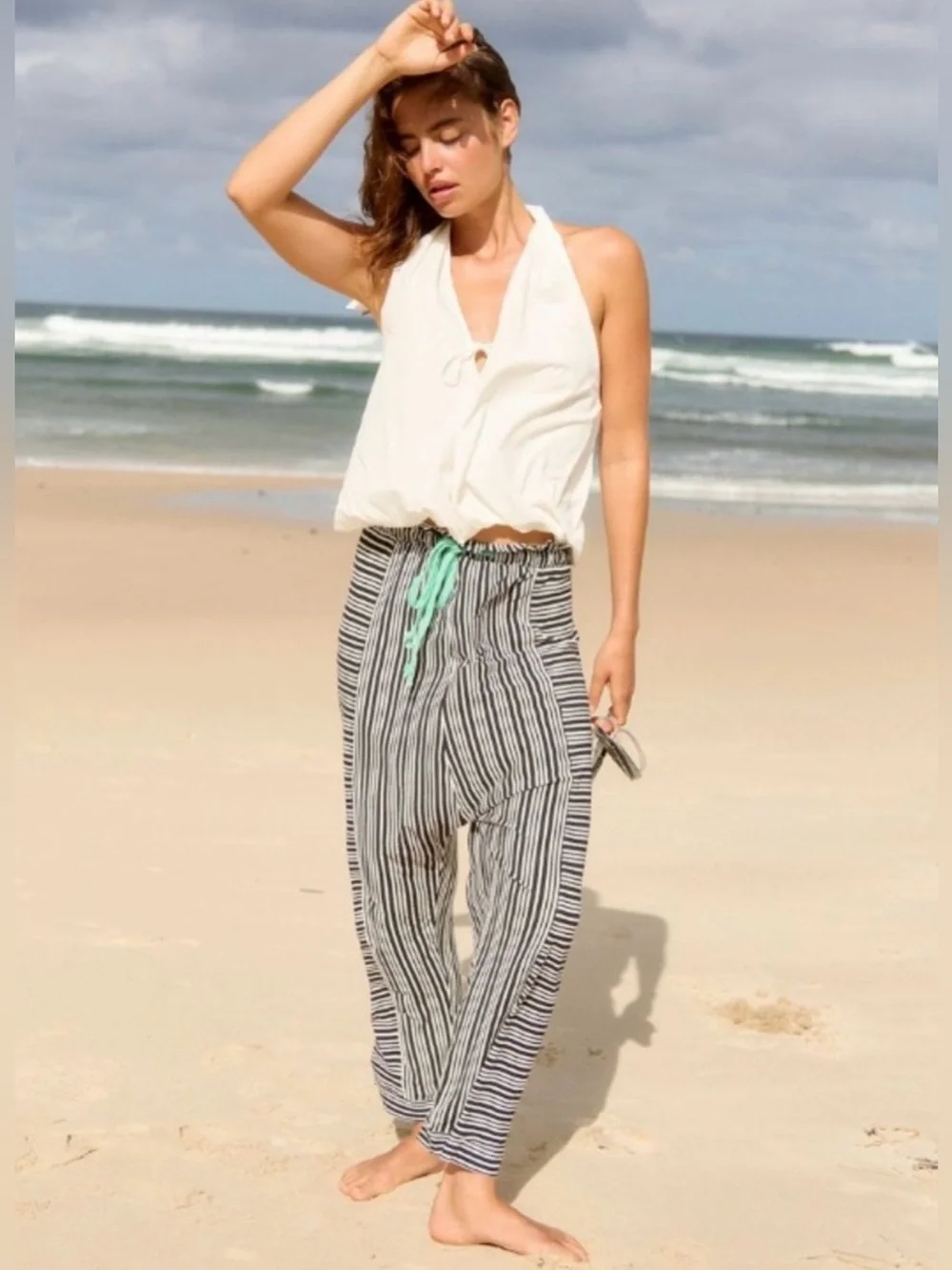 NWT FREE PEOPLE HOLTEN COTTON-JERSEY HAREM PANTS